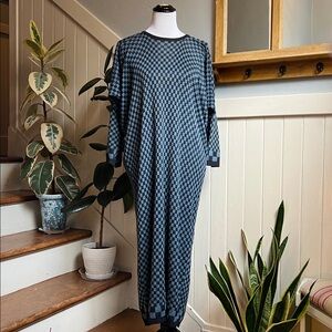 Vintage Kenzo Paris Black and Blue Knit Dress